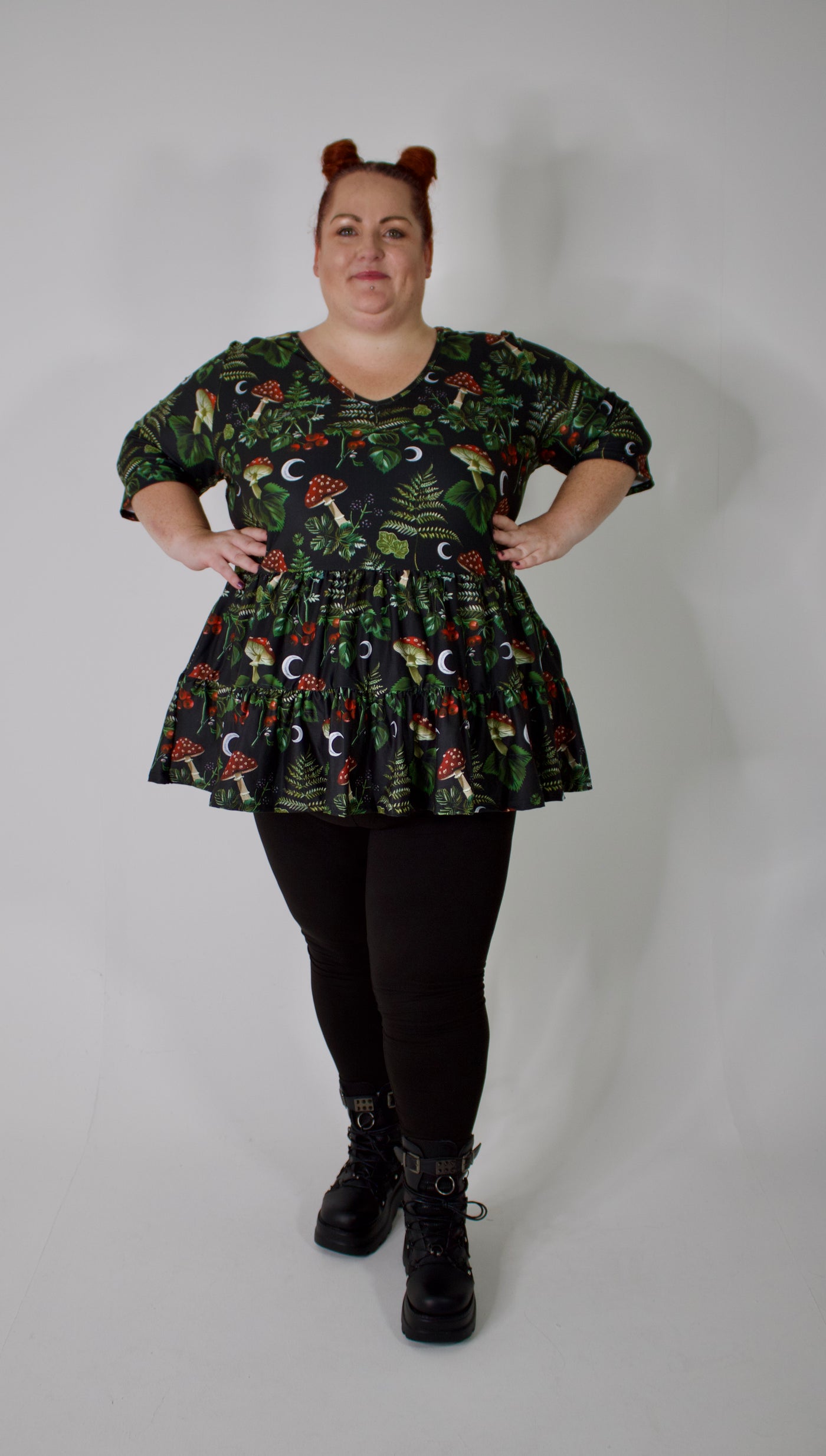 Woodland Witch V Neck Tiered Hem Top
