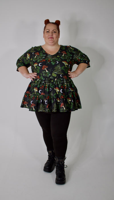 Woodland Witch V Neck Tiered Hem Top