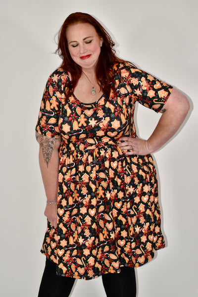 Gingerbread Treats 2-Way Pocket Skater Dress