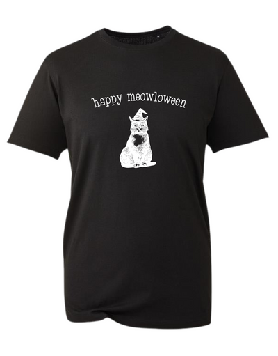 Black "Meowloween" Unisex Organic T-Shirt