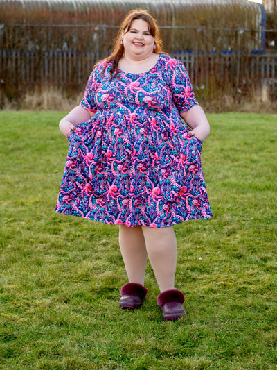 Tempting Tentacles 2-Way Pocket Skater Dress