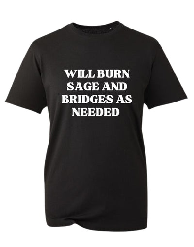 Black "Sage & Bridges" Unisex Organic T-Shirt