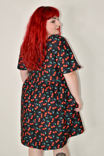 Cherry Baby Angel Sleeve Skater Dress