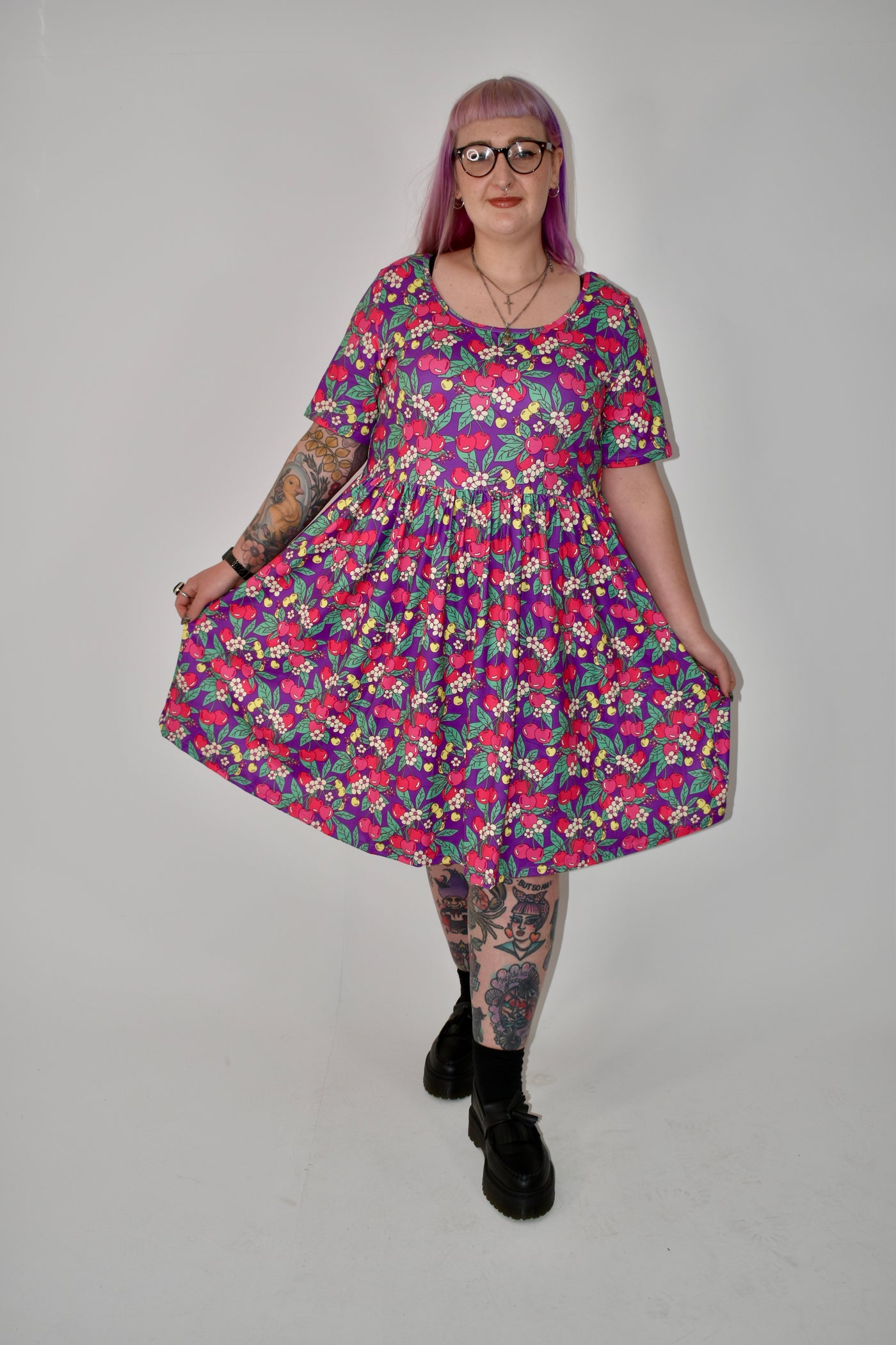 Topsy Curvy X Jelly With The Belly Cherry Pop 2-Way Pocket Skater Dress