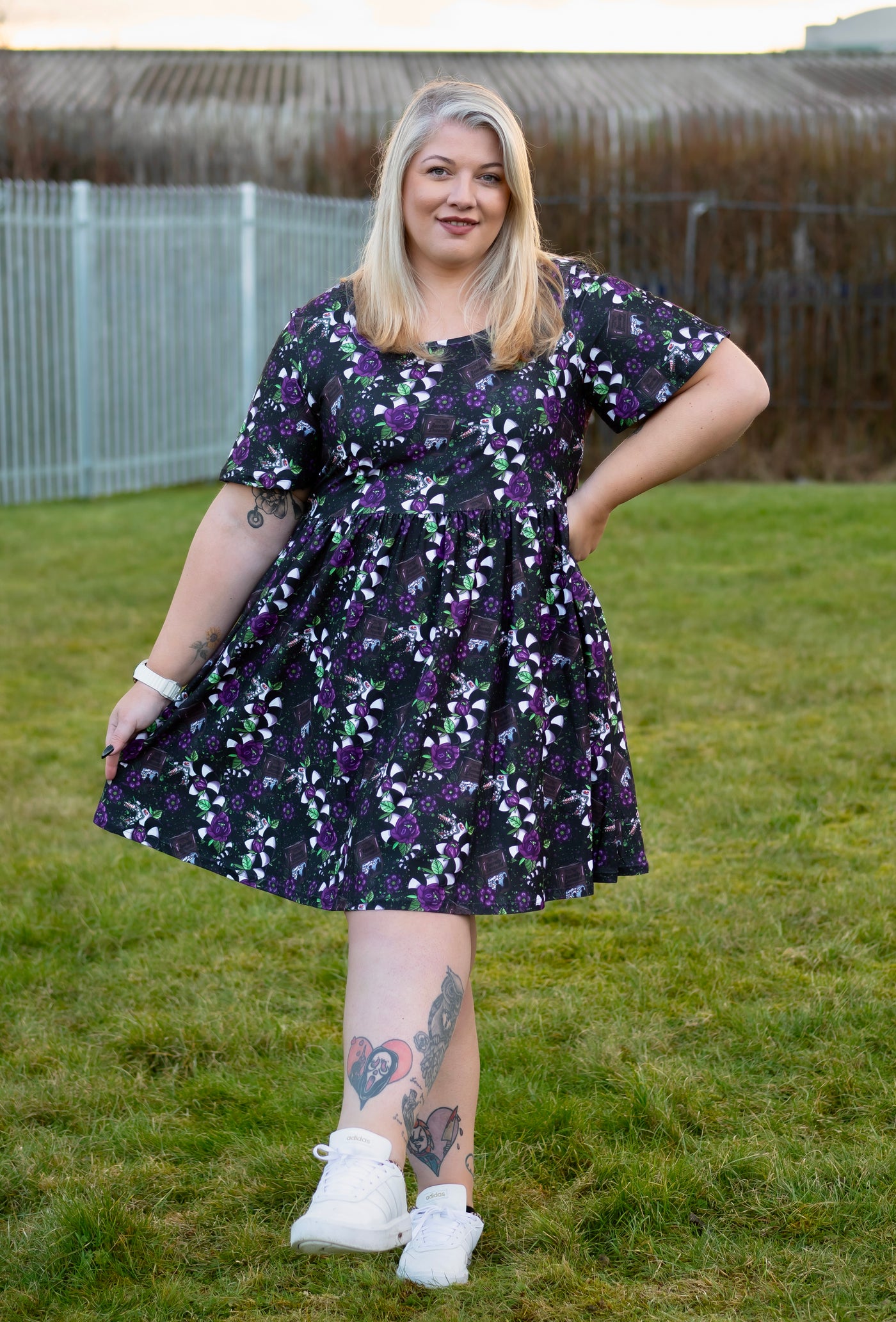 Recently Deceased Angel Sleeve Skater Dress