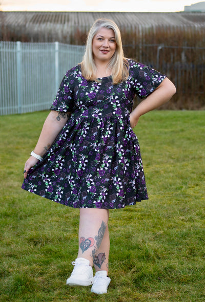 Recently Deceased Angel Sleeve Skater Dress