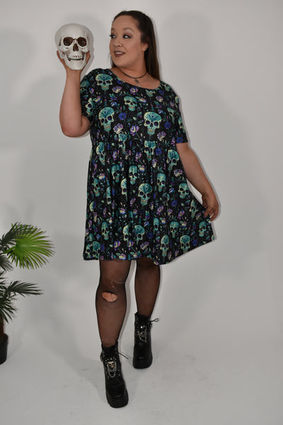 Deadly Blooms Oversized Smock Dress