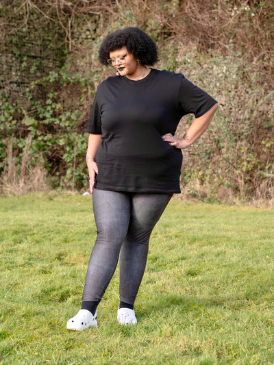 Black Washed Denim Look Super Soft Leggings