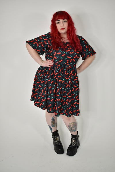 Cherry Baby Angel Sleeve Skater Dress