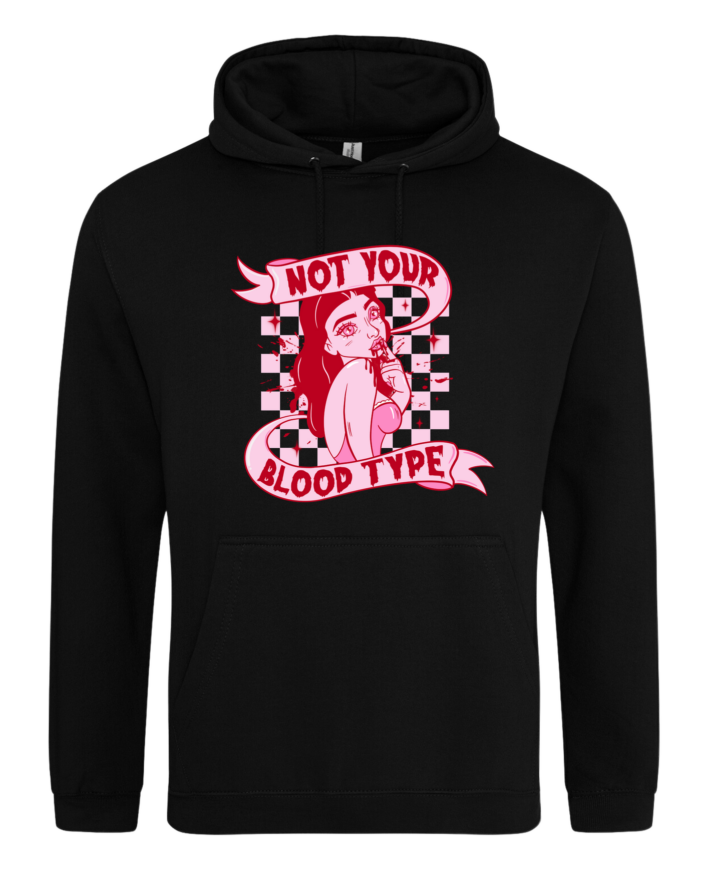 Black "Not Your Blood Type"  Standard Hoodie