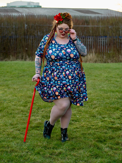 Full Of Hot Air 2-Way Pocket Skater Dress