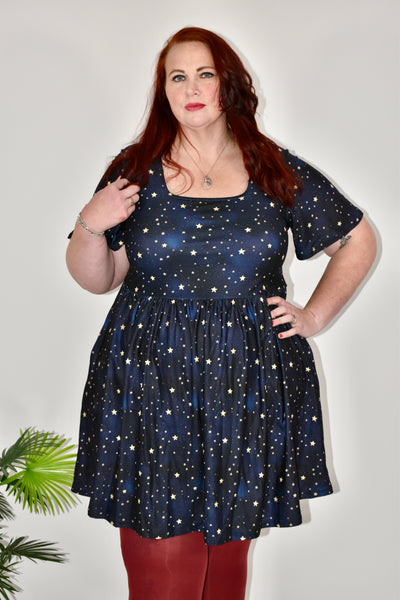 Scattered Skies Angel Sleeve Skater Dress