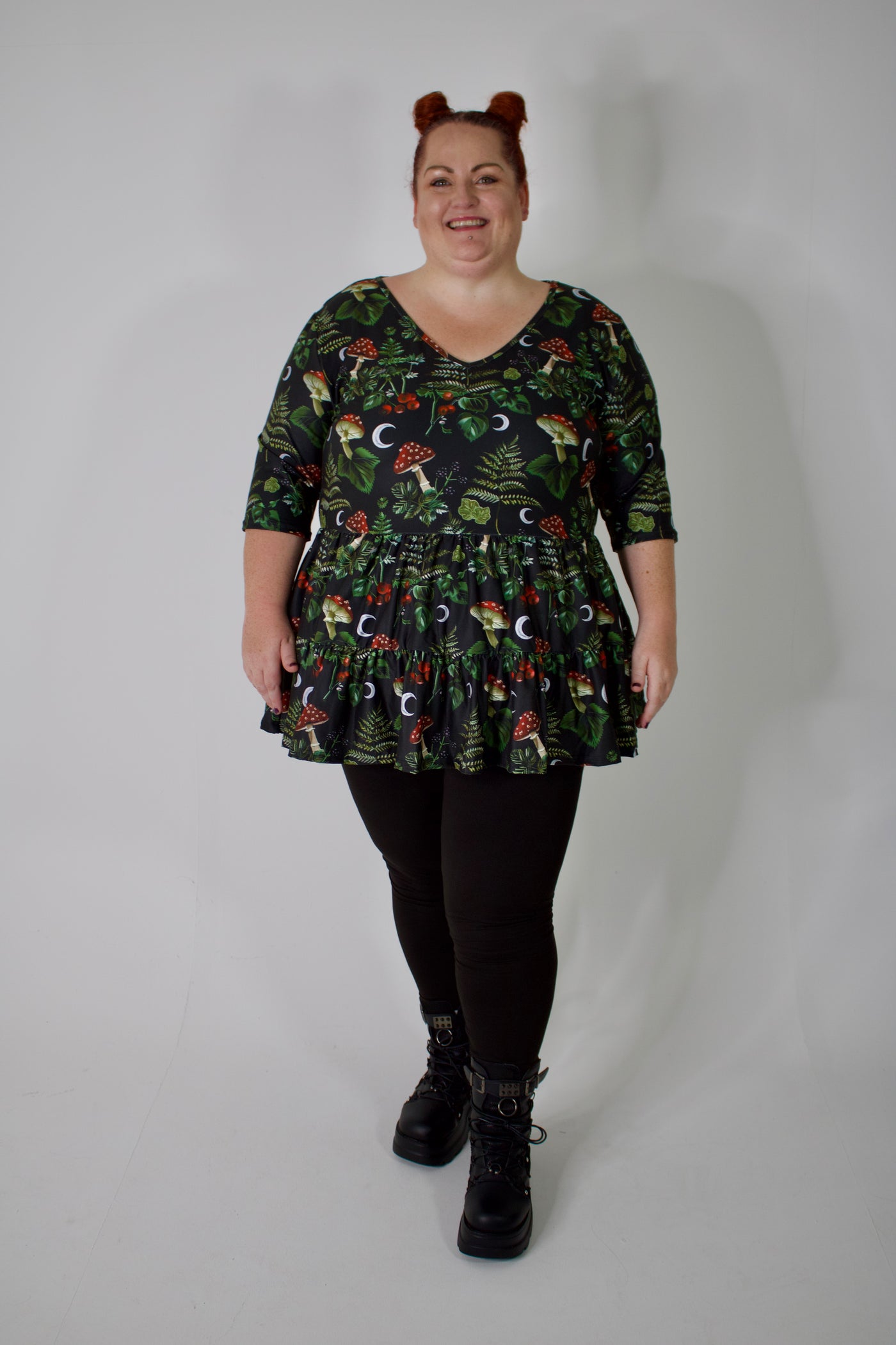 Woodland Witch V Neck Tiered Hem Top