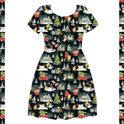 Christmas Acres 2-Way Pocket Skater Dress