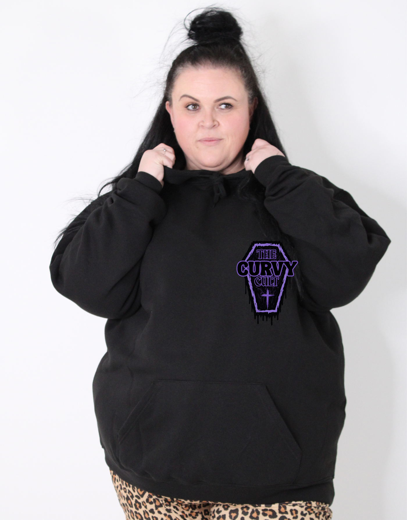 Black "Curvy Cult" F&B Standard Unisex Hoodie