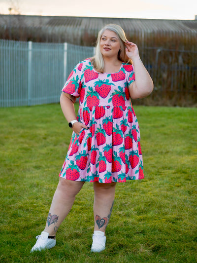 Berry Good Berry Nice Angel Sleeve Skater Dress