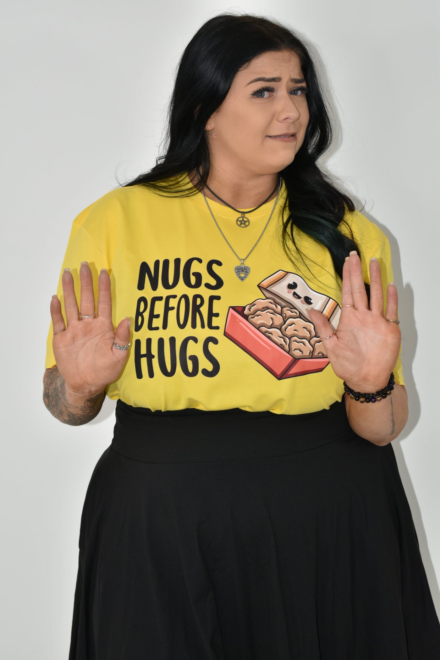 Yellow "Nugs Before Hugs" Unisex Organic T-Shirt