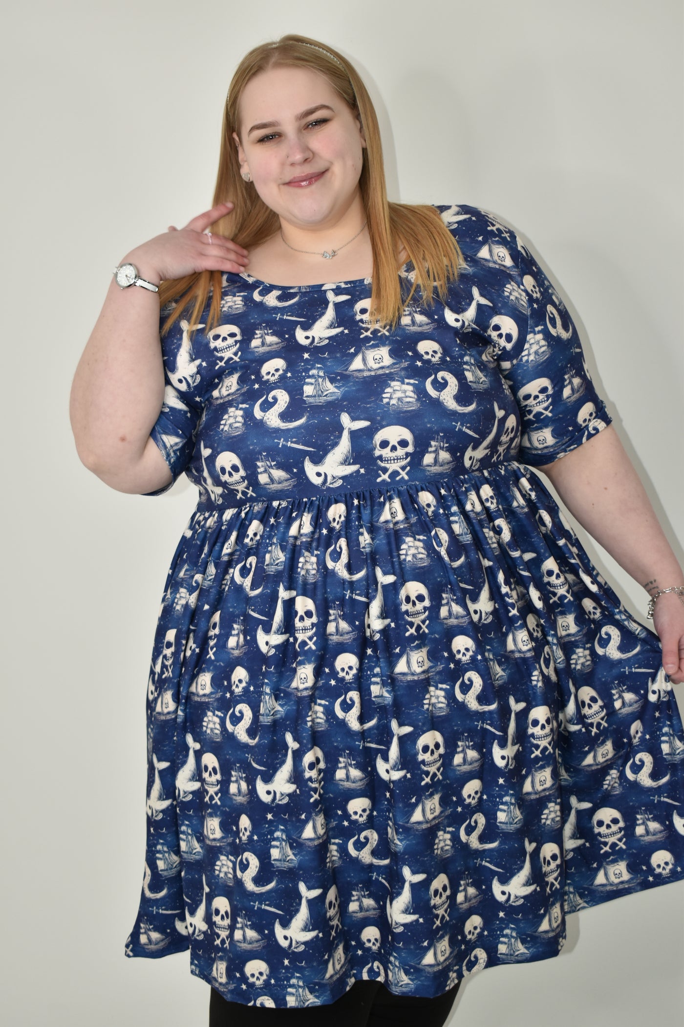 Ahoy There Sharky 2-Way Pocket Skater Dress