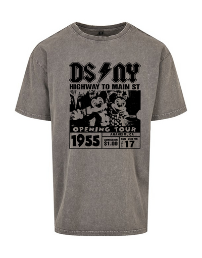 "DS-NY" Front & Back Print Unisex Acid Wash T-Shirt