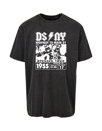 "DS-NY" Front & Back Print Unisex Acid Wash T-Shirt