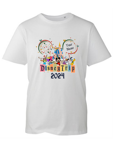 Disney Trip Personalised Adult Unisex Organic T-Shirt