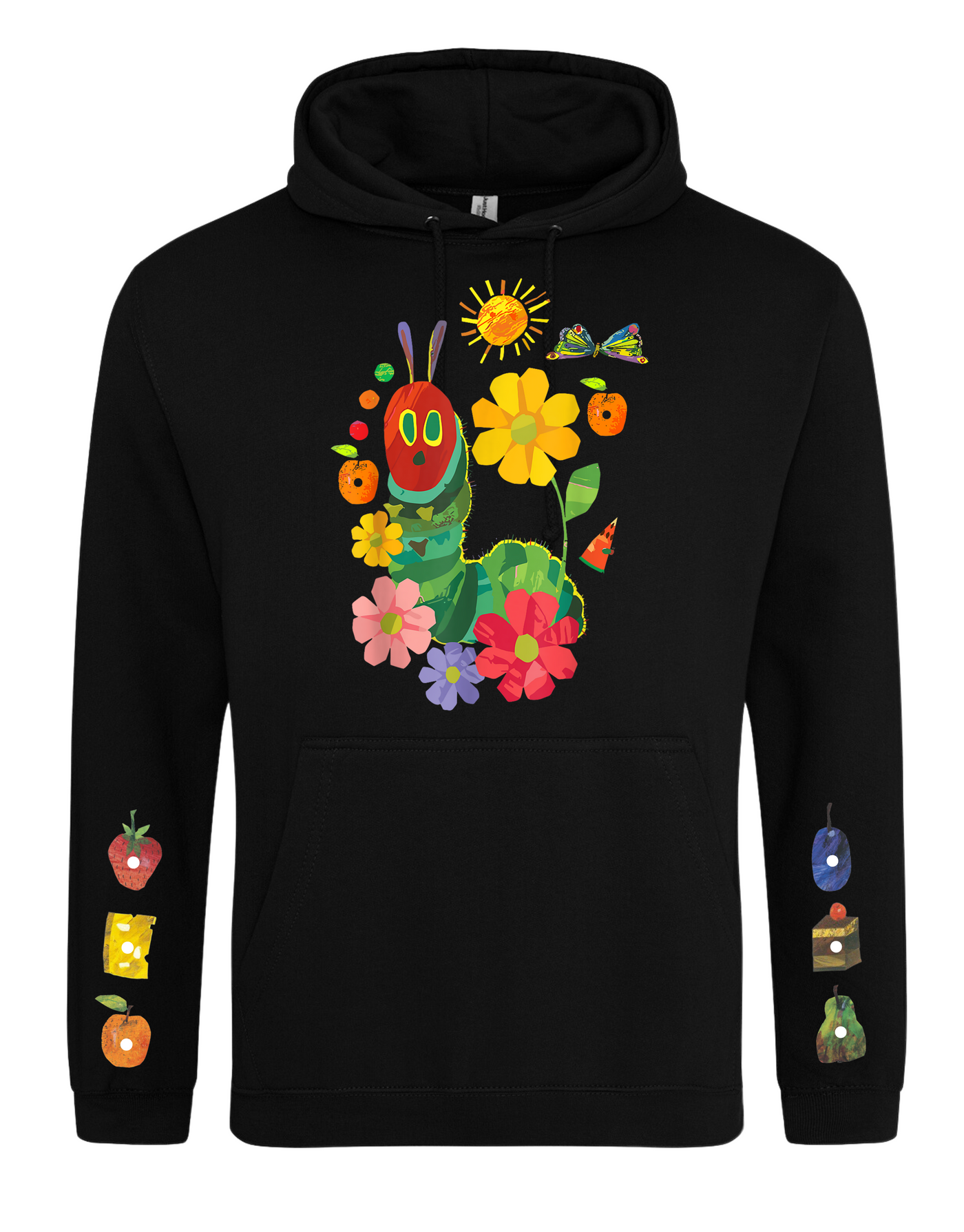 Black Sunshine Caterpillar Sleeve Print Standard Unisex Hoodie