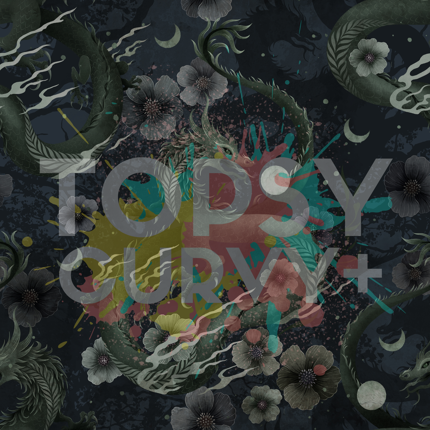 Dragons At Dusk Angel Sleeve Skater Dress