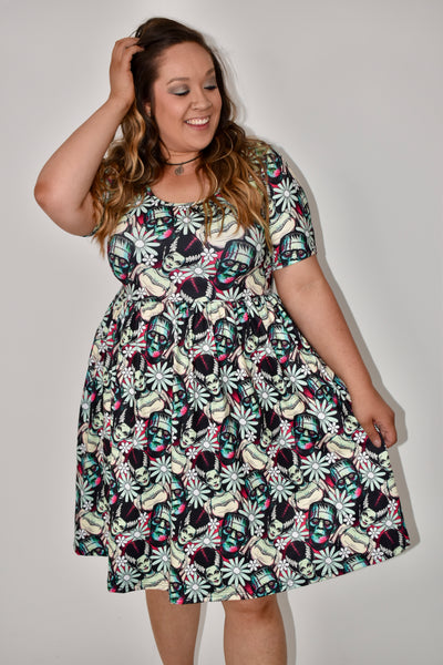 Limited Edition Monster Matrimony 2-Way Pocket Skater Dress