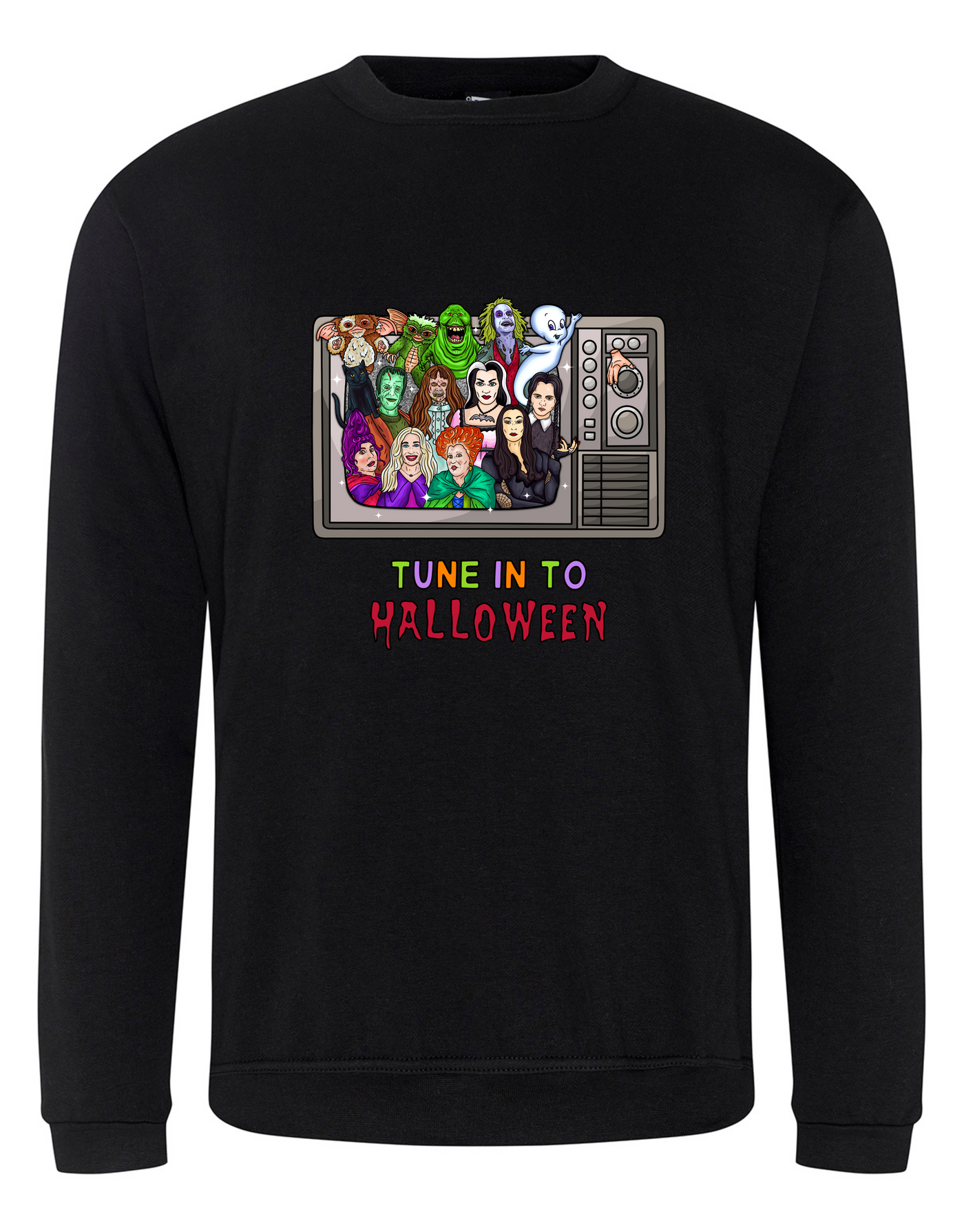 Black "Tune Into Halloween" Unisex Sweatshirt