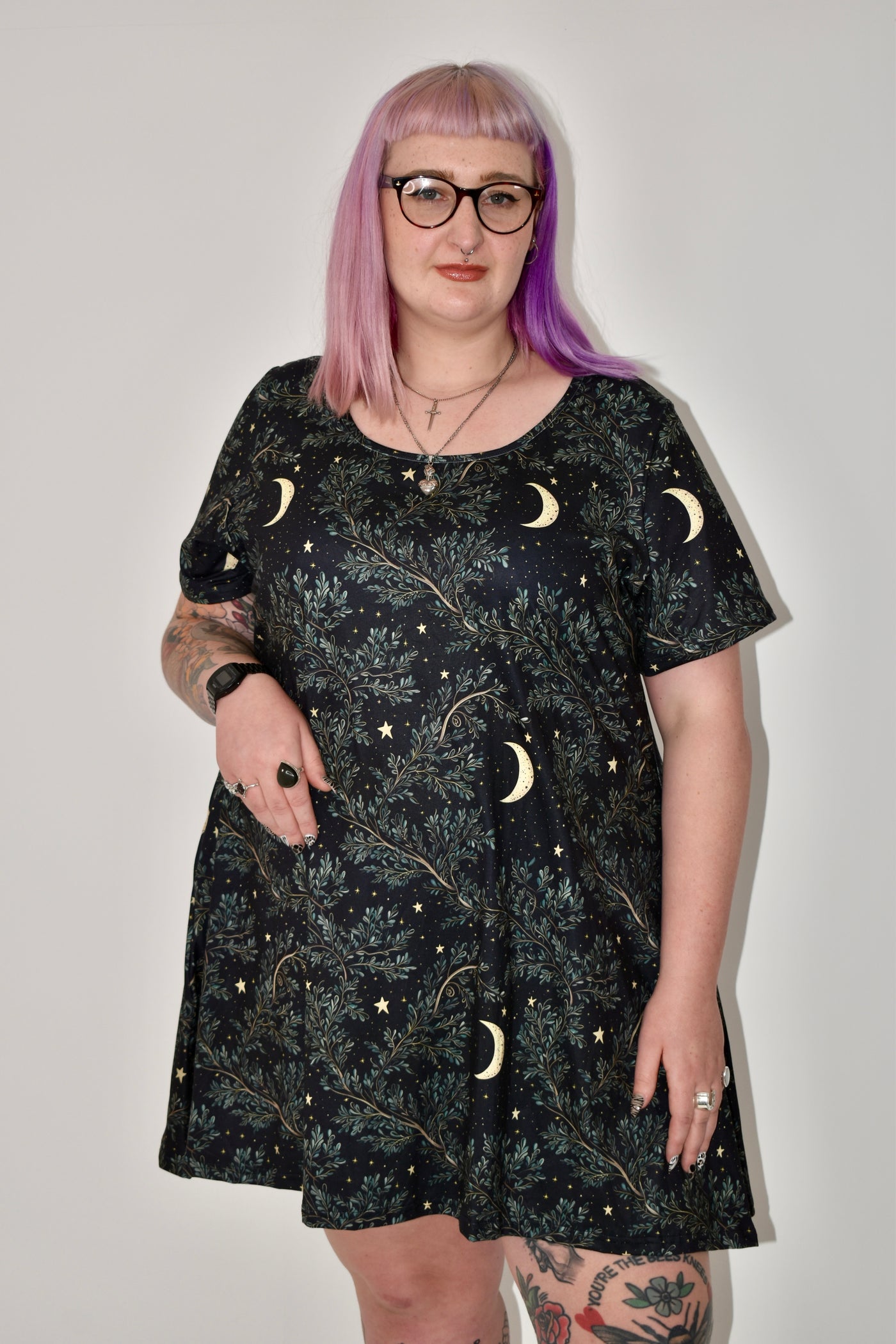 Pagan Night Pocket Swing Dress