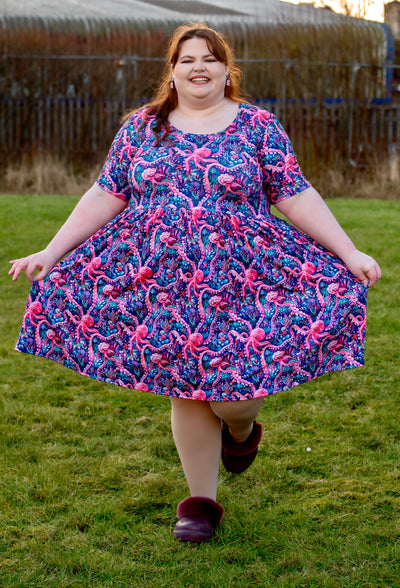Tempting Tentacles 2-Way Pocket Skater Dress