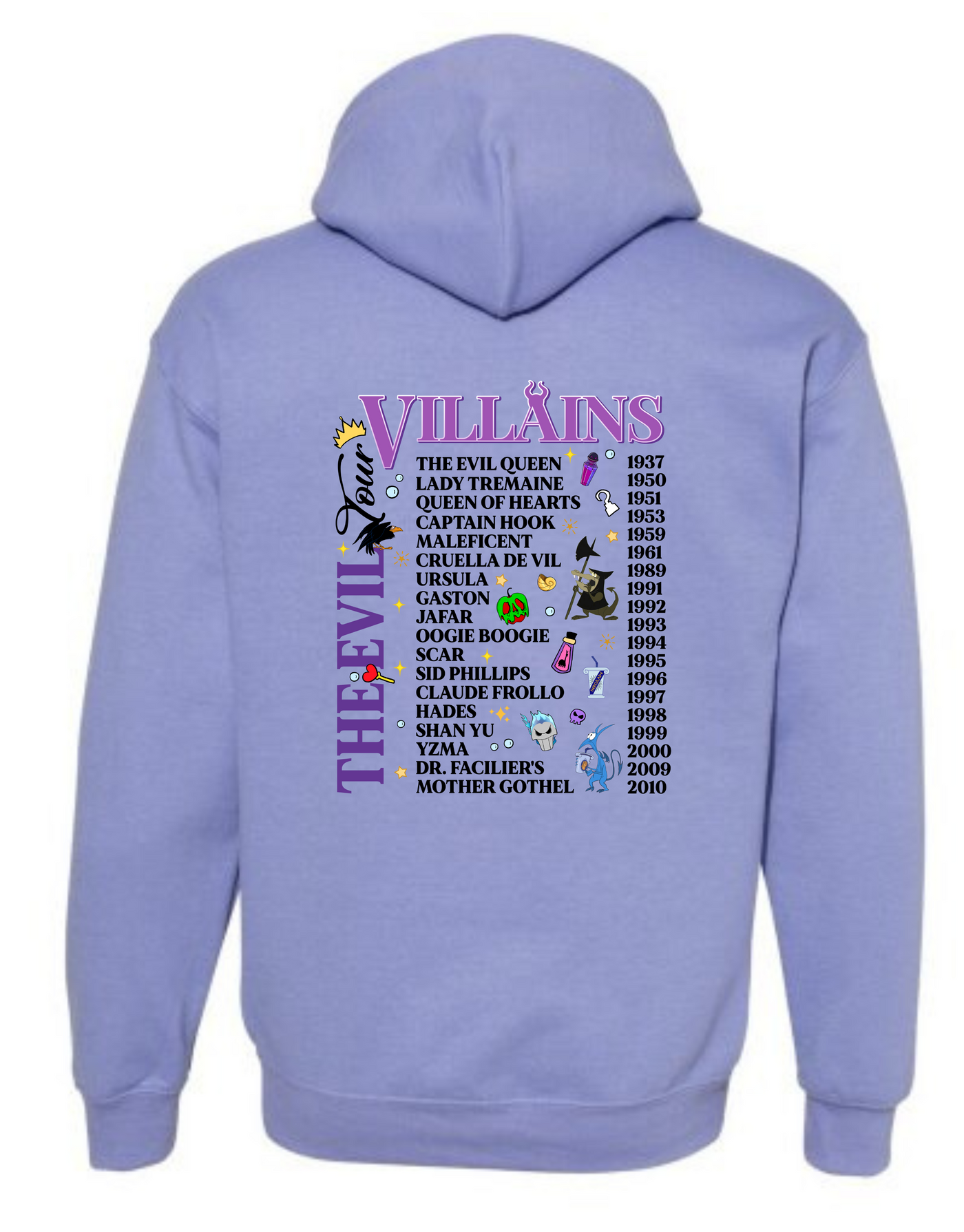 "Villains Tour" Front & Back Standard Unisex Hoodie