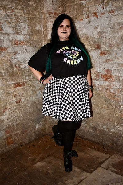 Black "Cute & Creepy" Unisex Cropped T-Shirt