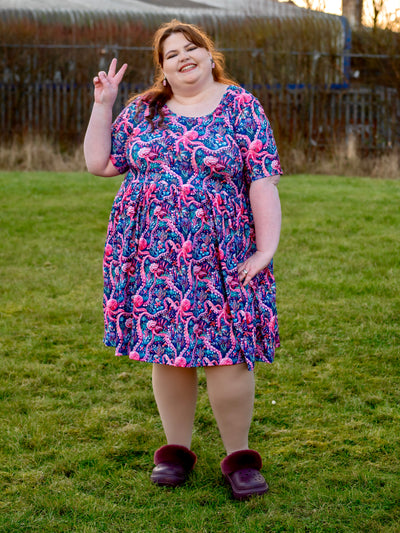 Tempting Tentacles 2-Way Pocket Skater Dress