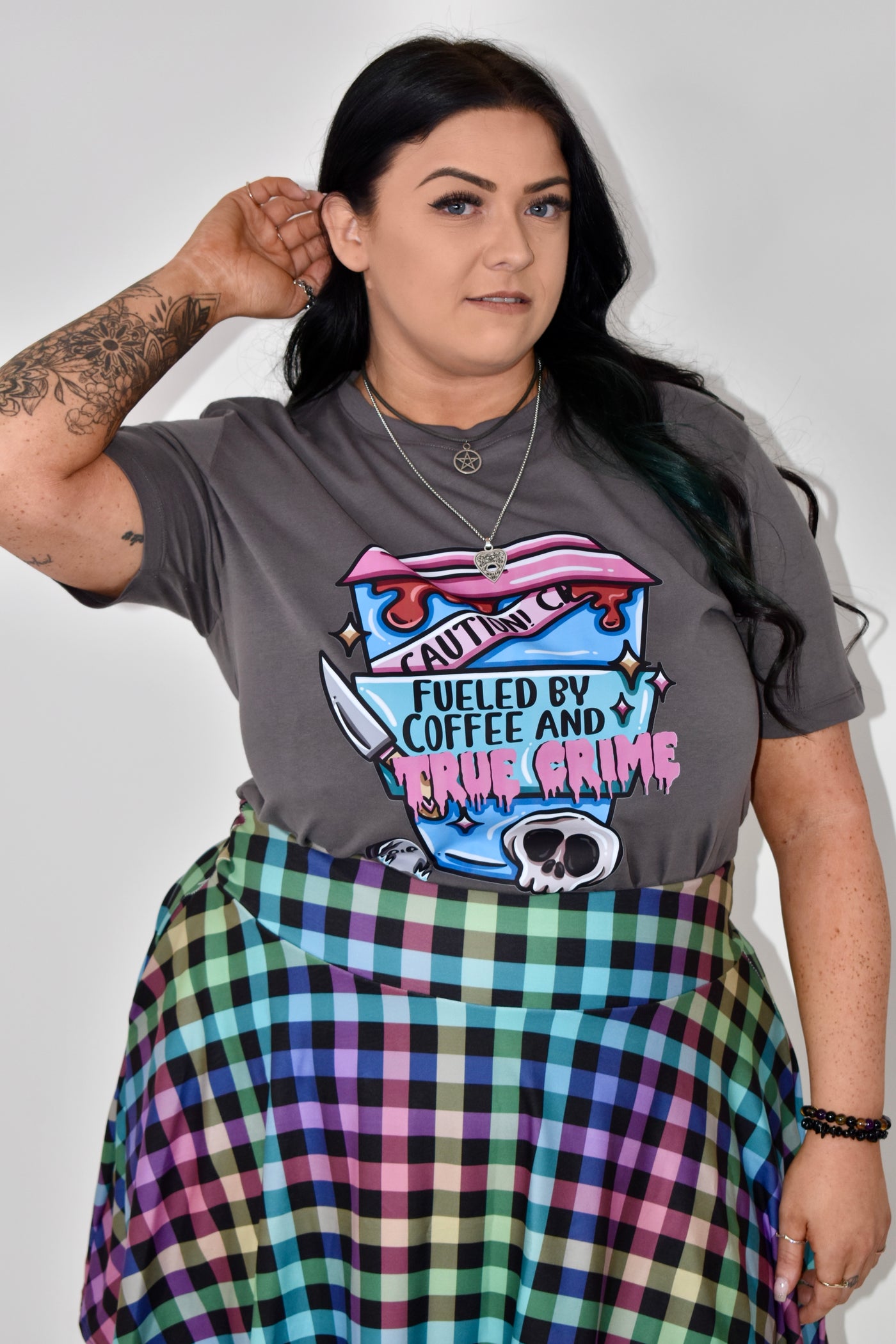 Slate "Fueled By True Crime" Unisex Organic T-Shirt