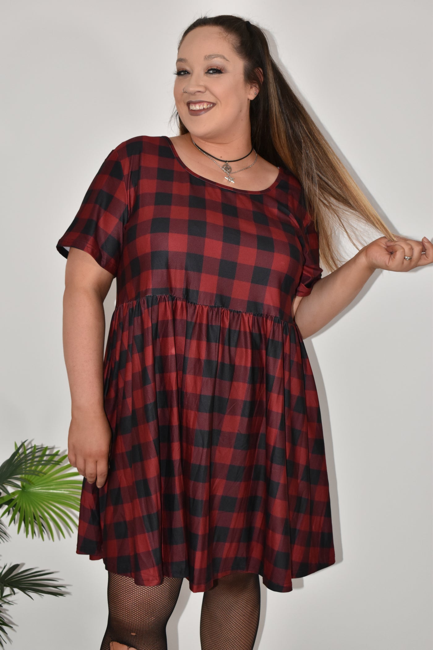 Rad Plaid Oversized Smock Dress