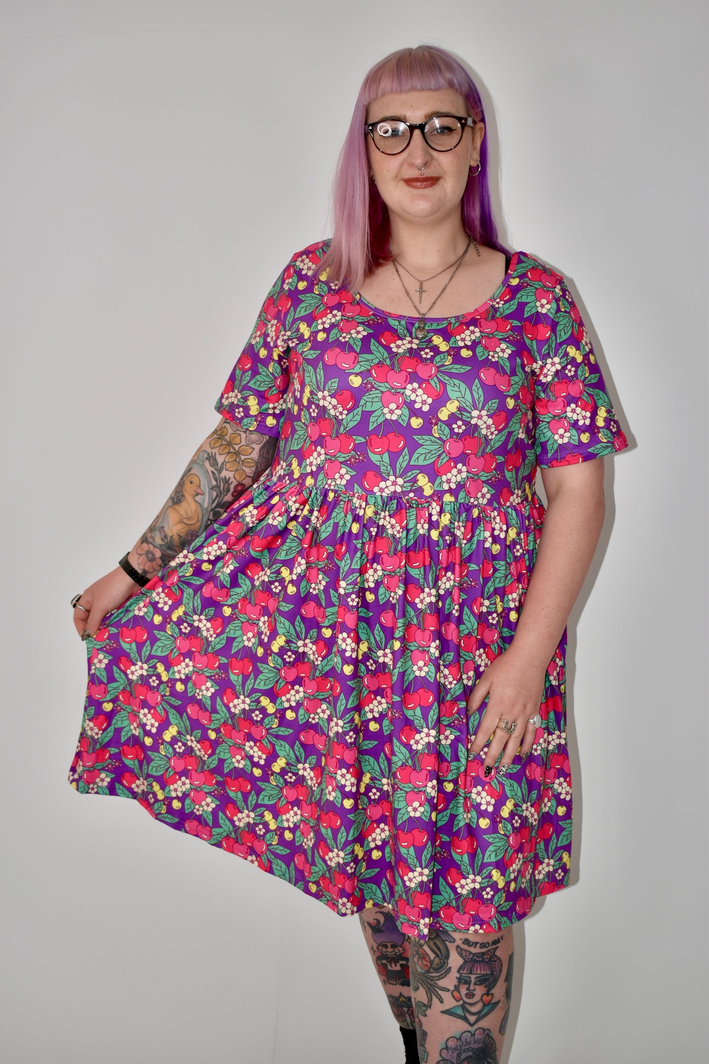 Topsy Curvy X Jelly With The Belly Cherry Pop 2-Way Pocket Skater Dress