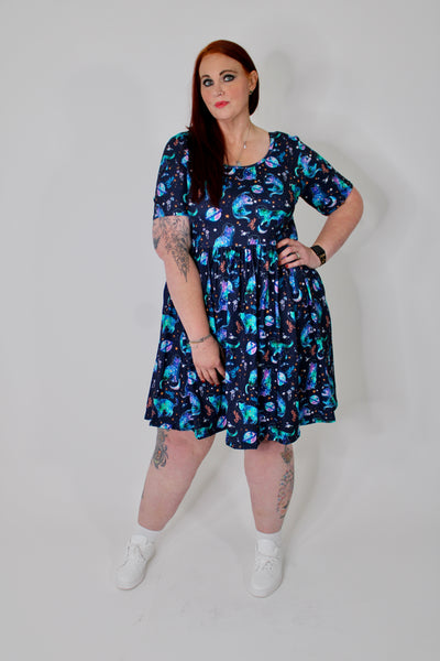 Pussy Planet 2-Way Pocket Skater Dress