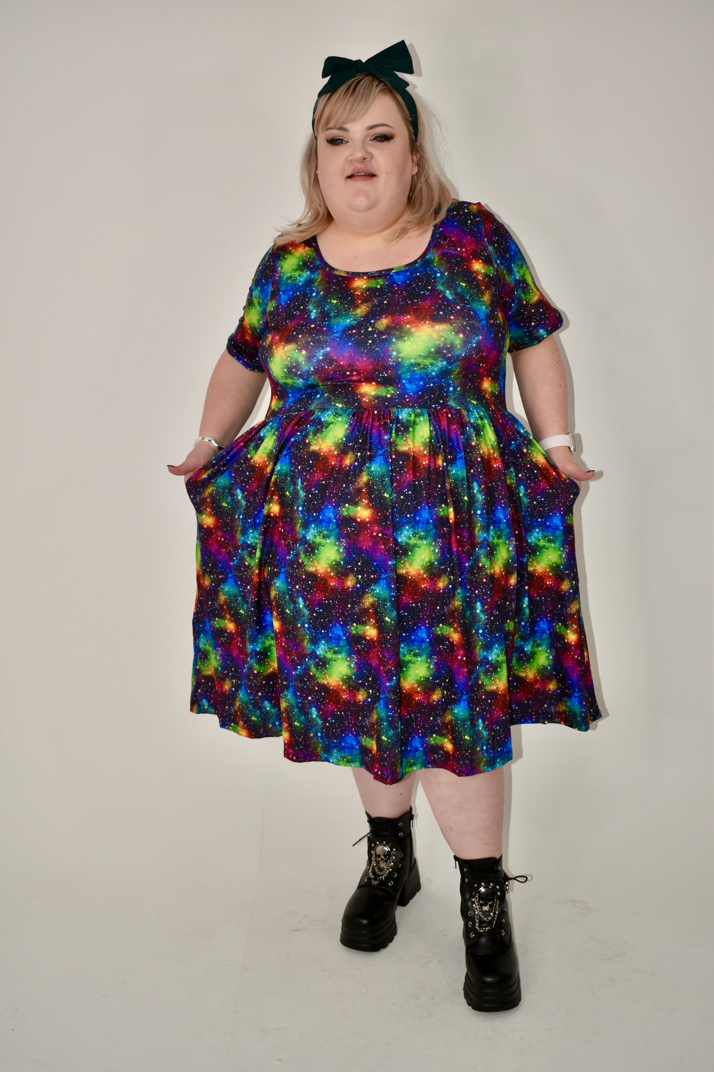 Rainbow Galaxy 2-Way Pocket Skater Dress