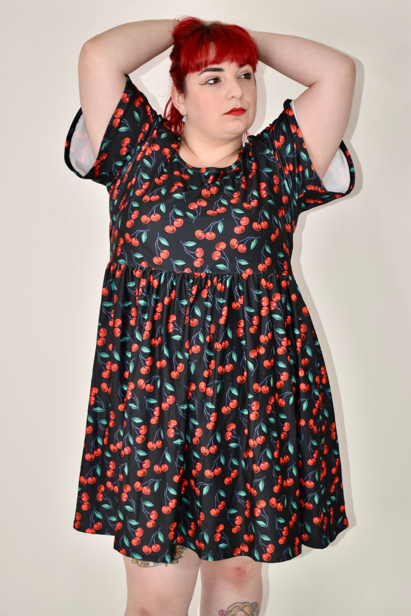 Cherry Baby Angel Sleeve Skater Dress