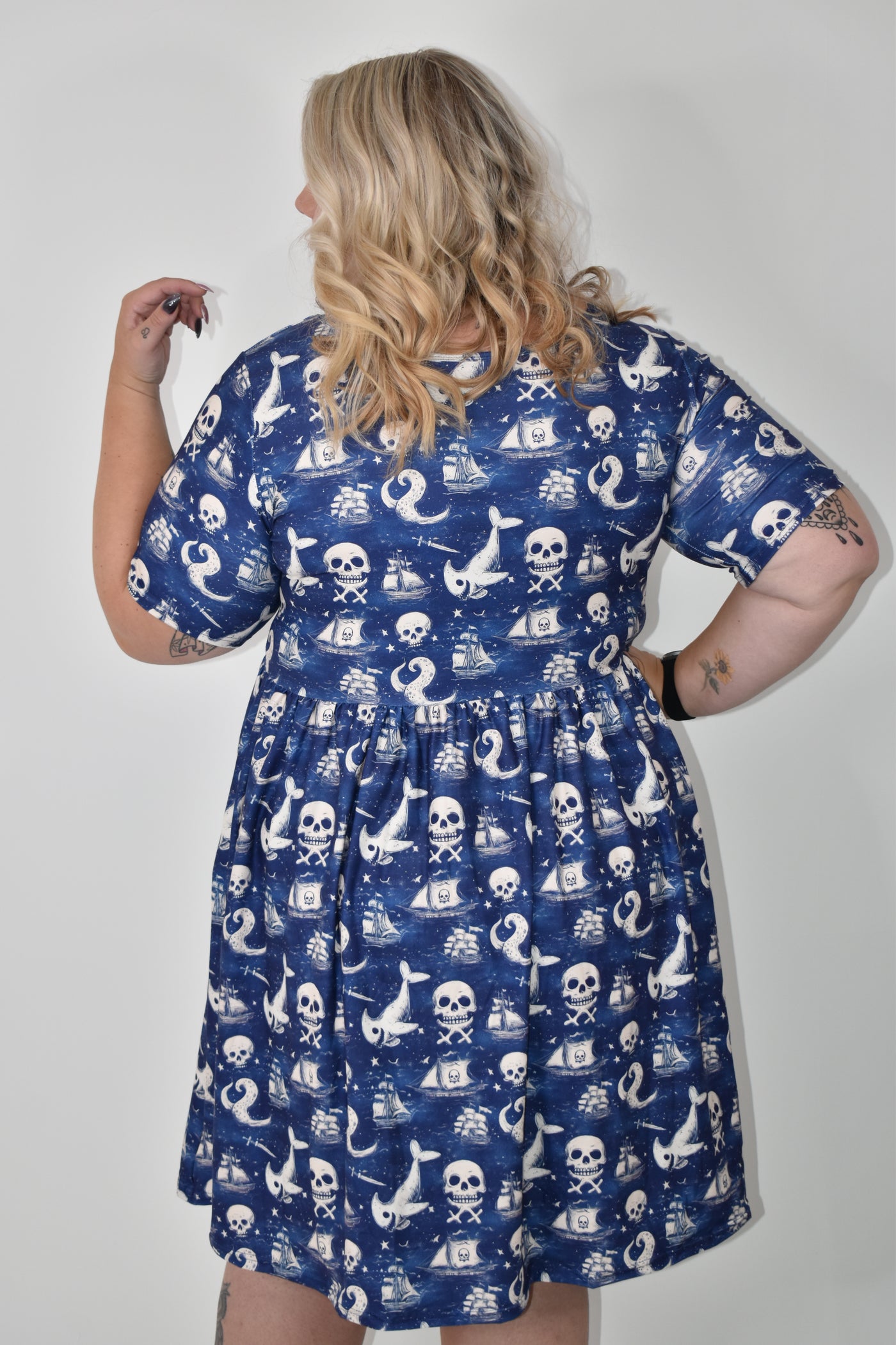 Ahoy There Sharky 2-Way Pocket Skater Dress