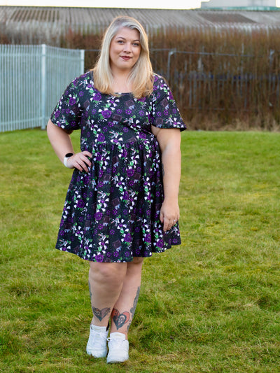 Recently Deceased Angel Sleeve Skater Dress