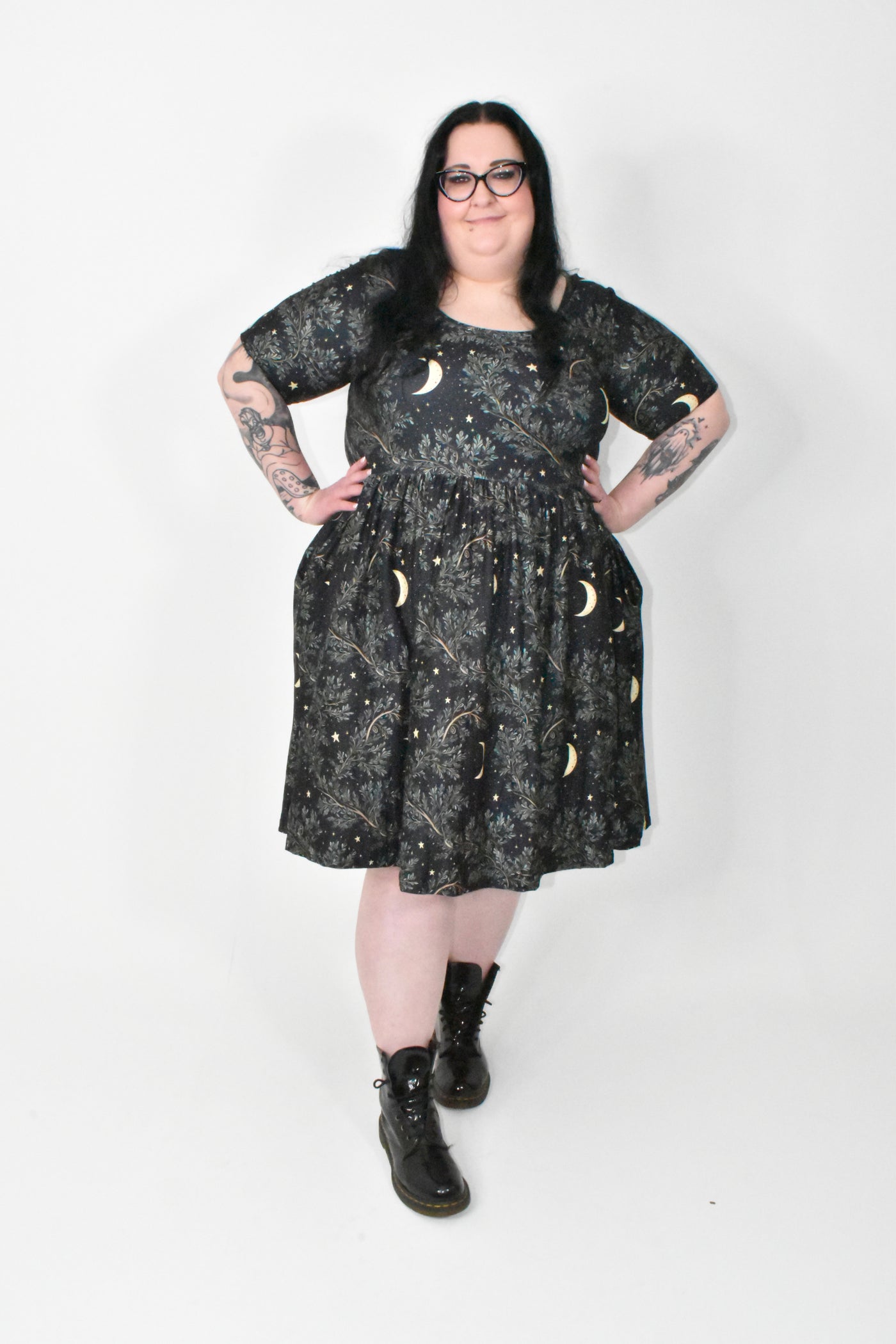 Pagan Night 2-Way Pocket Skater Dress