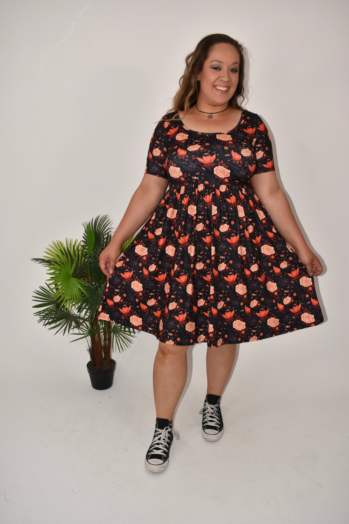 Gone Batty 2-Way Pocket Skater Dress