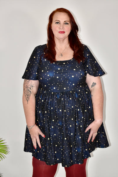 Scattered Skies Angel Sleeve Skater Dress