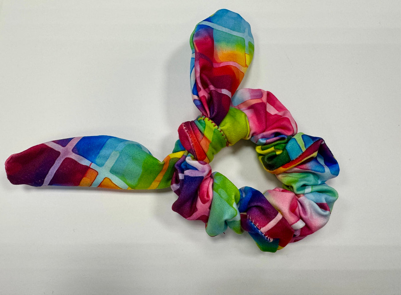 Topsy Repurposed - Watercolour Waffle Bow Scrunchie