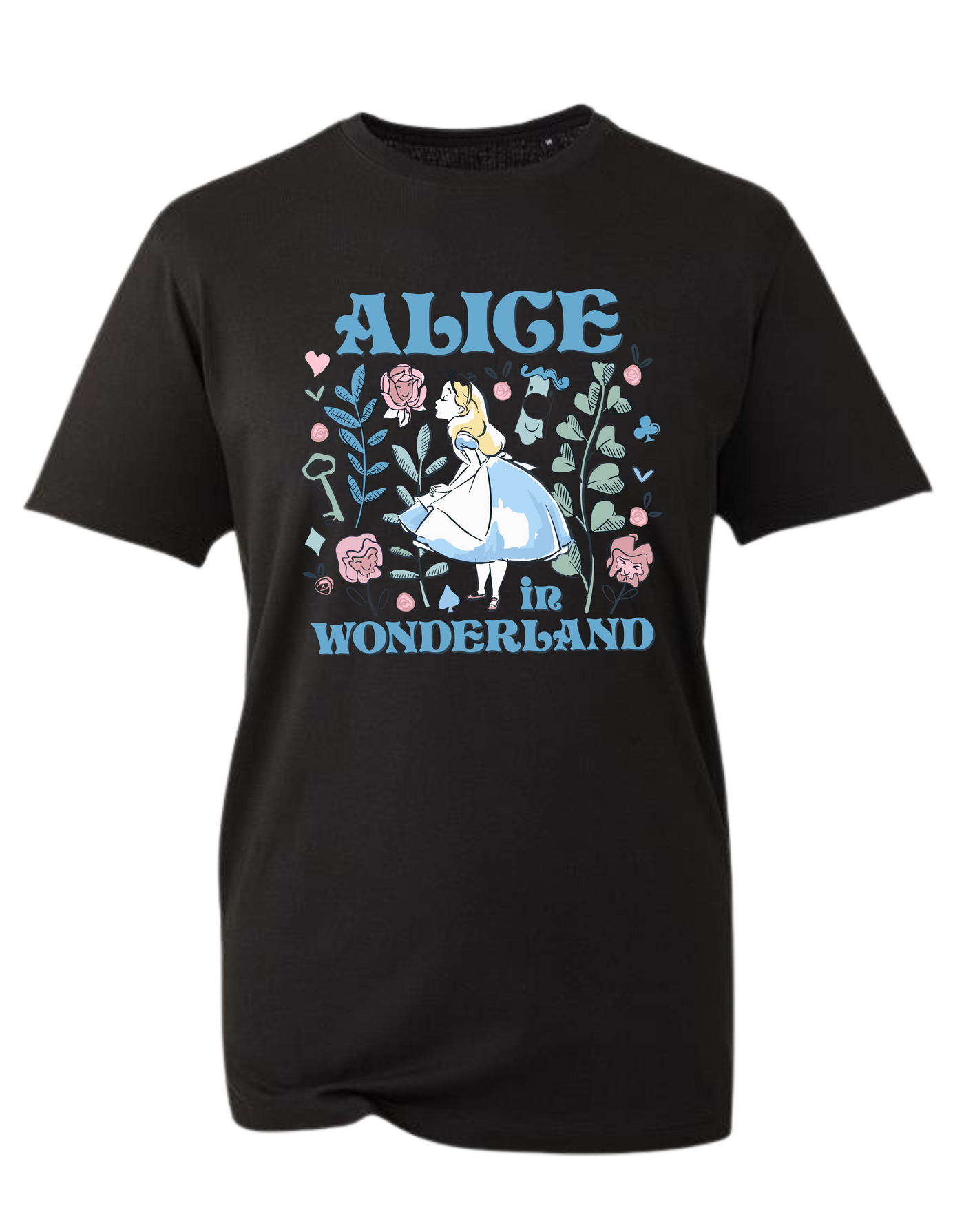 Black Alice Floral Unisex Organic T-Shirt