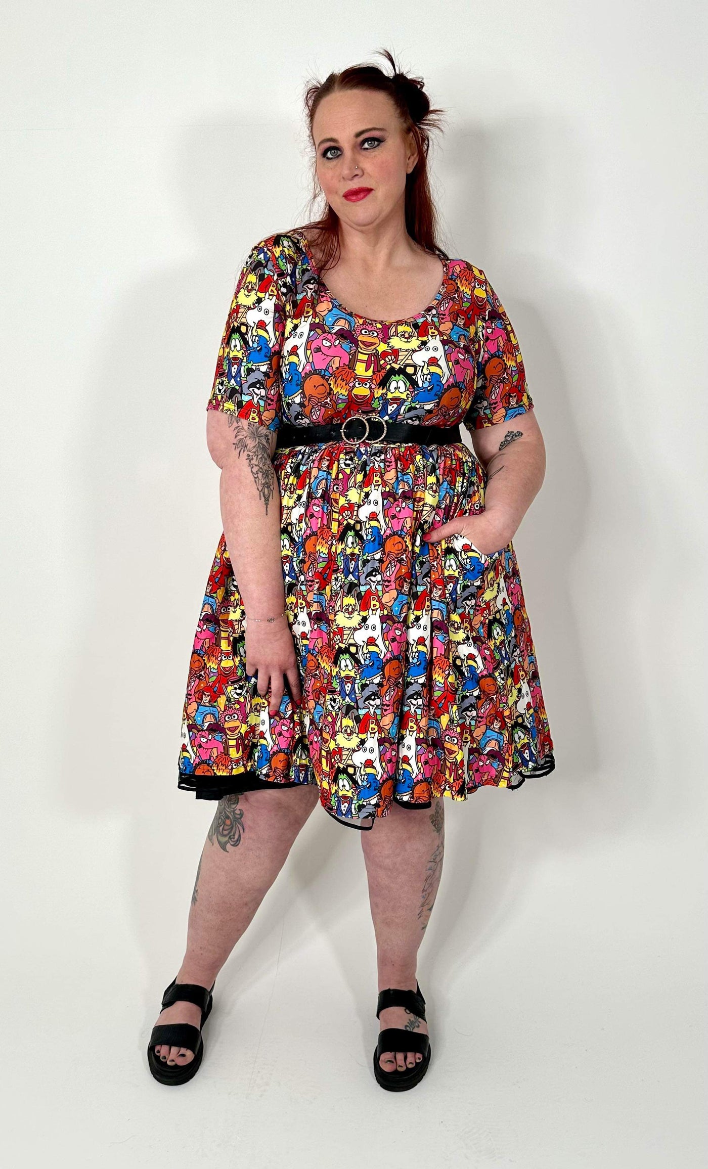 Tune In To The 80's 2-Way Pocket Skater Dress