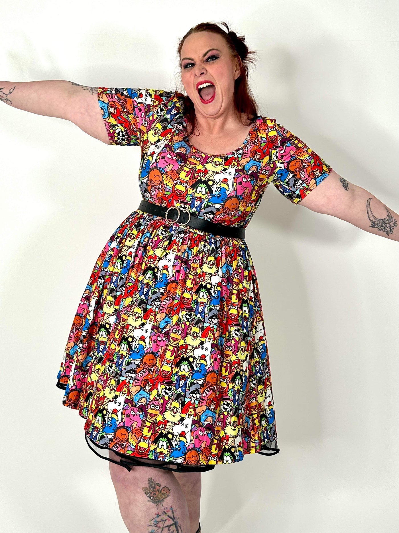 ***PRE ORDER FOR DELIVERY END OF MAY*** Tune In To The 80's 2-Way Pocket Skater Dress