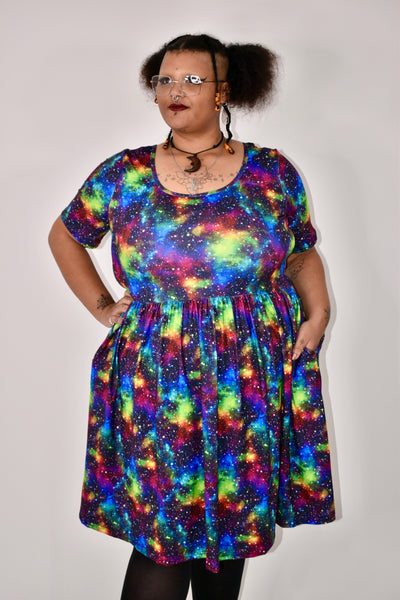 Rainbow Galaxy 2-Way Pocket Skater Dress